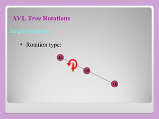 AVL Tree Rotations
Single rotations:
14
15
• Rotation type:
16
 