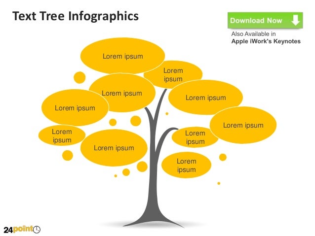 Text Tree Infographics PowerPoint