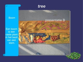 tree presentatie B Boom Een boom  is een  vaste plant  in het bezit  van een  stam. 