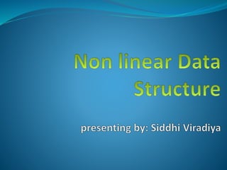 non linear data structure -introduction of tree | PPT
