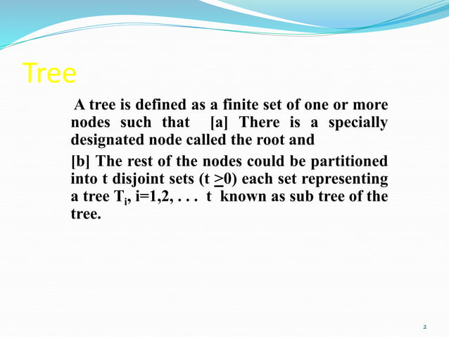 non linear data structure -introduction of tree | PPT