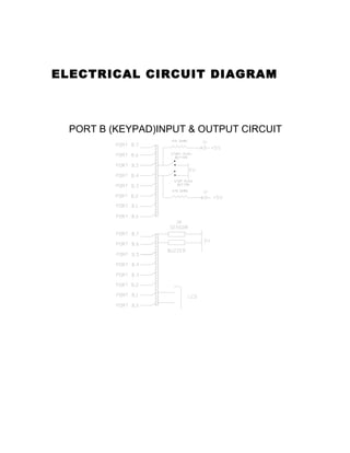 ELECTRICAL CIRCUIT DIAGRAM

PORT B (KEYPAD)INPUT & OUTPUT CIRCUIT

 