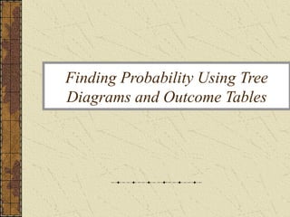 Finding Probability Using Tree
Diagrams and Outcome Tables
 