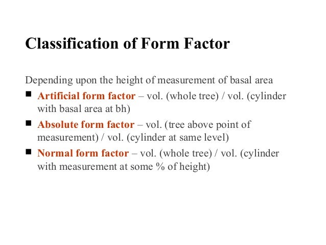tree forms factor form
