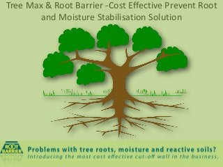 Tree Max & Root Barrier -Cost Effective Prevent Root
and Moisture Stabilisation Solution
 
