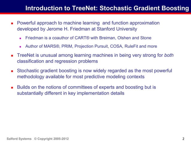 TreeNet Overview - Updated October 2012 | PPT