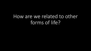 How are we related to other
forms of life?
 