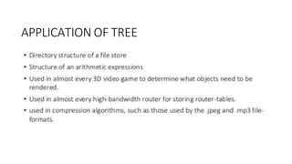 APPLICATION OF TREE
 