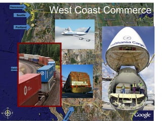 15 
Vancouver 
Seattle 
Oakland-SF 
LA-Longbeach 
San Diego 
Portland 
West Coast Commerce 
Nogales 
 