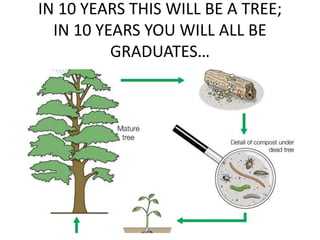 IN 10 YEARS THIS WILL BE A TREE;
IN 10 YEARS YOU WILL ALL BE
GRADUATES…
 