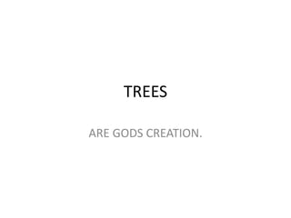 TREES
ARE GODS CREATION.
 