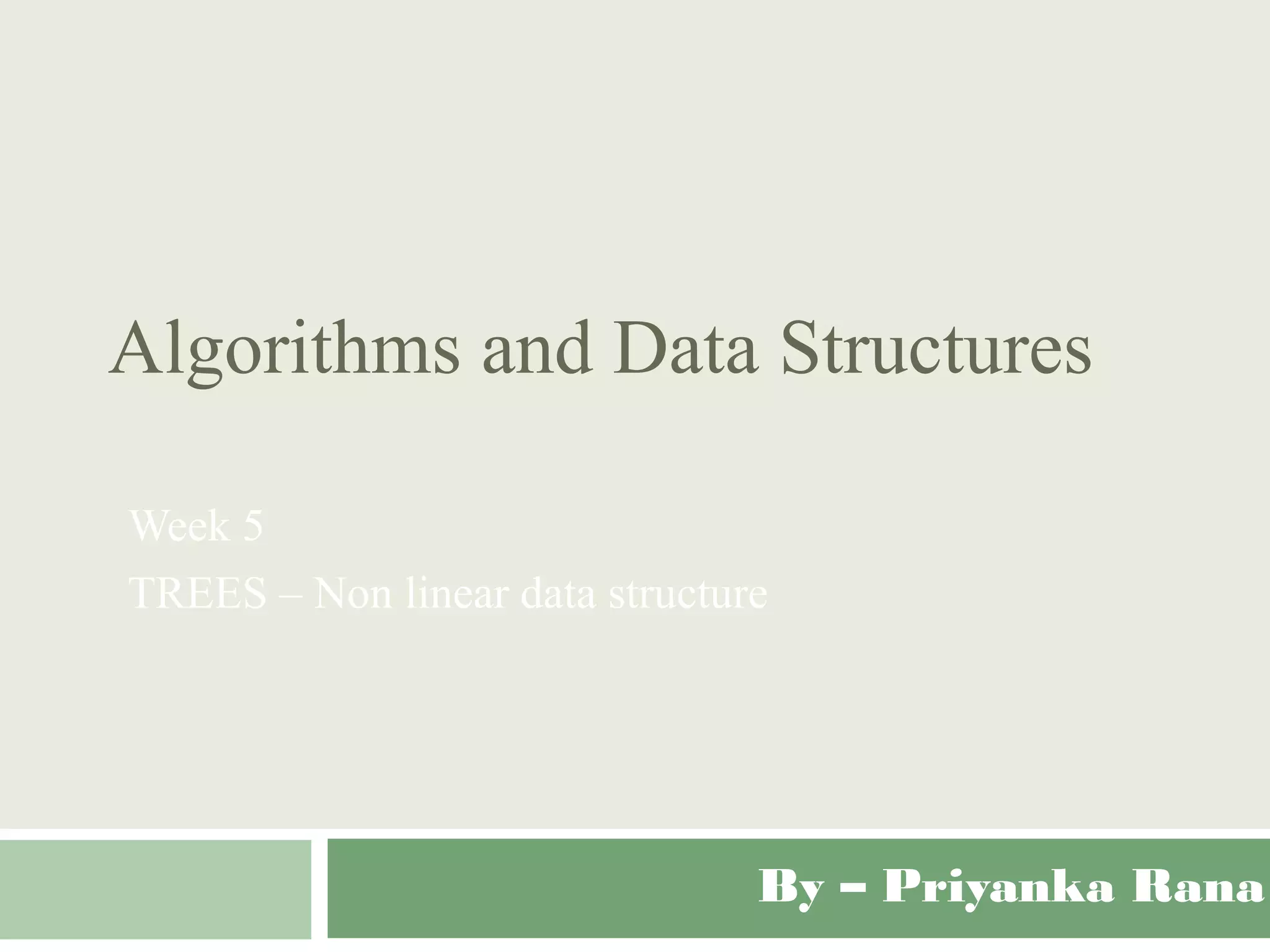 Trees - Non Linear Data Structure | PPT