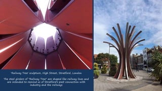 ‘Railway Tree' sculpture, High Street, Stratford, London
The steel girders of "Railway Tree" are shaped like railway lines...