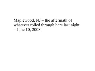 Maplewood, NJ – the aftermath of whatever rolled through here last night – June 10, 2008. 