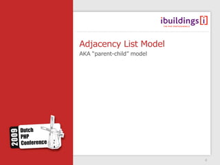 Adjacency List Model
AKA “parent-child” model




                           4
 