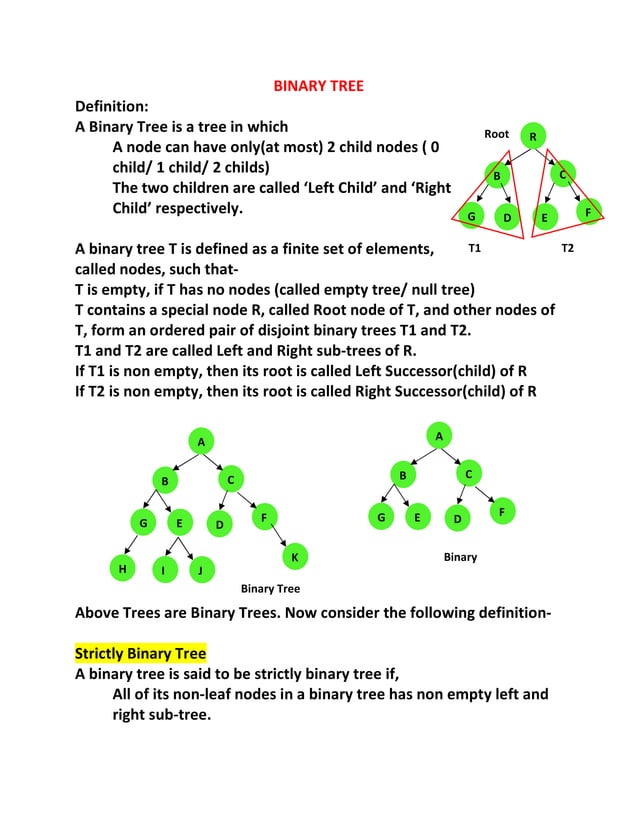 Tree terminology and introduction to binary tree | PDF