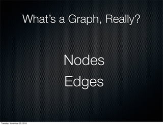 What’s a Graph, Really?
Nodes
Edges
Tuesday, November 23, 2010
 