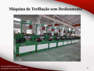 16
Máquina de Trefilação sem Deslizamento
Universidade Estácio de Sá
Graduação em Engenharia Mecânica
 