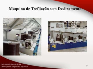 17
Máquina de Trefilação sem Deslizamento
Universidade Estácio de Sá
Graduação em Engenharia Mecânica
 