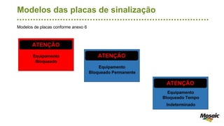 Modelos das placas de sinalização
Modelos de placas conforme anexo 6
 