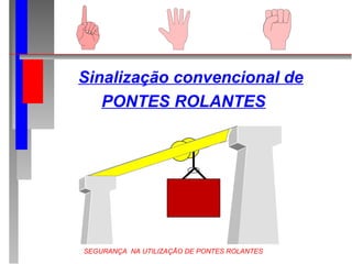 SEGURANÇA NA UTILIZAÇÃO DE PONTES ROLANTES
 Sinalização convencional de
 PONTES ROLANTES
 