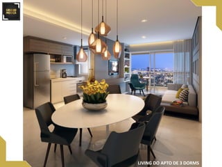 LIVING DO APTO DE 3 DORMS
 