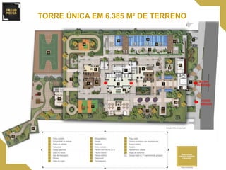 ACESSO
VEÍCULOS
ACESSO
PEDESTRES
TORRE ÚNICA EM 6.385 M² DE TERRENO
 