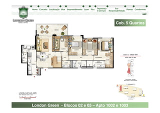 sair



                                         Cob. 5 Quartos




London Green - Blocos 02 e 05 – Apto 1002 e 1003
 