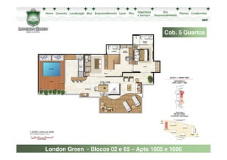 sair



                                         Cob. 5 Quartos




London Green - Blocos 02 e 05 – Apto 1005 e 1006
 