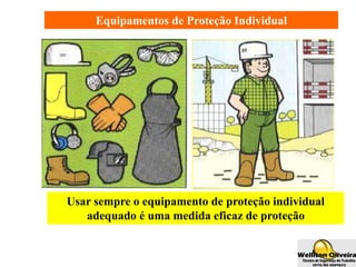 Equipamentos de Proteção Individual
Usar sempre o equipamento de proteção individual
adequado é uma medida eficaz de proteção
 