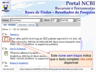 Portal NCBI Recursos e Ferramentas Bases de Dados – Resultados da Pesquisa Este  ícone sem traços  indica que o texto completo  não está  disponível 