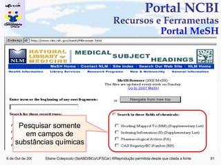 Portal NCBI Recursos e Ferramentas Portal MeSH Pesquisar somente em campos de substâncias químicas 