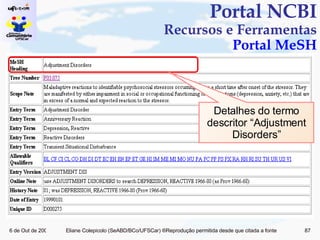 Portal NCBI Recursos e Ferramentas Portal MeSH Detalhes do termo descritor “Adjustment Disorders” 