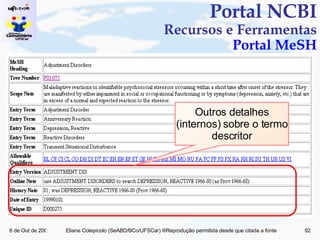 Portal NCBI Recursos e Ferramentas Portal MeSH Outros detalhes (internos) sobre o termo descritor 