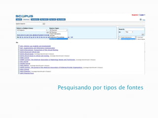 Pesquisando por tipos de fontes