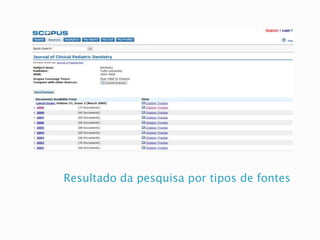 Resultado da pesquisa por tipos de fontes