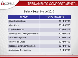 TREINAMENTO COMPORTAMENTALSeller - Setembro de 20102