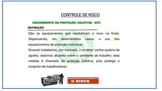 CONTROLE DE RISCO
EQUIPAMENTO DE PROTEÇÃO COLETIVA - EPC
 