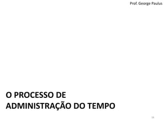 O Processo de Administração do TEmpo16Prof. George Paulus