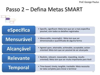 Passo 2 – Defina Metas SMART39Prof. George Paulus
