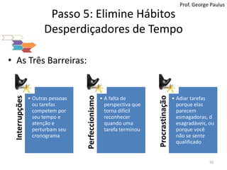 Passo 5: Elimine Hábitos Desperdiçadores de TempoProf. George PaulusAs Três Barreiras:50