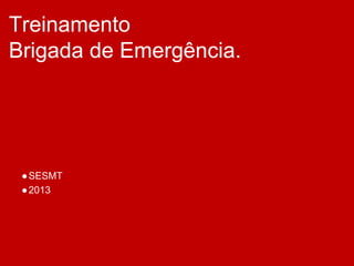 Treinamento
Brigada de Emergência.
●SESMT
●2013
 