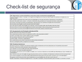 Check-list de segurança
 