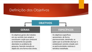 Definição dos Objetivos
 