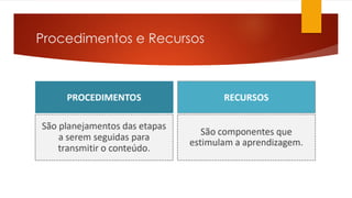 Procedimentos e Recursos
 