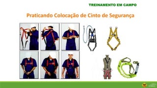 TREINAMENTO EM CAMPO
Praticando Colocação de Cinto de Segurança
 