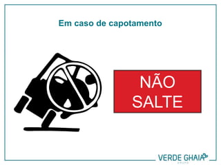 NÃO
SALTE
Em caso de capotamento
 
