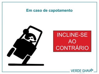 INCLINE-SE
AO
CONTRÁRIO
Em caso de capotamento
 