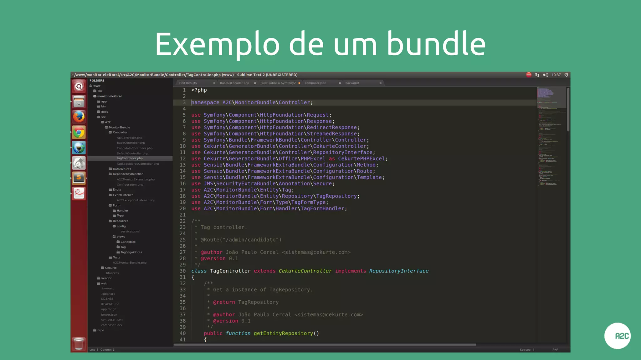 Exemplo de um bundle
 