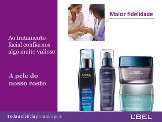 Maior fidelidade


  Ao tratamento
  facial confiamos
  algo muito valioso



   A pele do
   nosso rosto




Toda a ciência somente para a sua pele
 